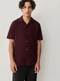 Rouge bordeaux/bleu marine/vert olive - Lot 3 chemises manches courtes en piqué