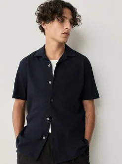 Rouge bordeaux/bleu marine/vert olive - Lot 3 chemises manches courtes en piqué