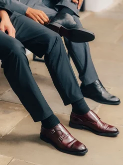 Rouge Bordo - Chaussure Base London Taper Monk