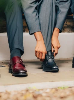 Rouge Bordo - Chaussure Base London Taper Monk