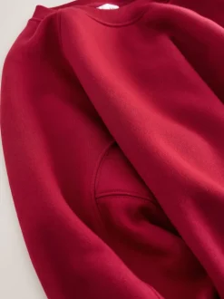 Rouge cerise - Sweat-shirt épais décontracté à col rond