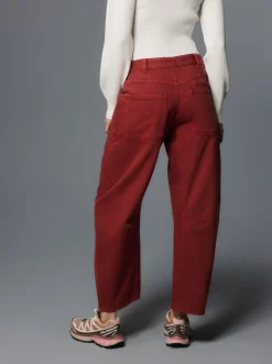 Rouge de brique - Jean barrel double poche