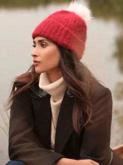 Rouge et rose Constrast - Love & Roses Chapeau à pompon confortable