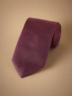 Rouge foncé - Cravate Signature en soie italienne