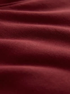 Rouge foncé - Sweat à col cheminée zippé en jersey riche en coton