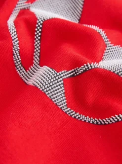 Rouge Football - T-shirt imprimé graphique à manches courtes coupe régulière (3-16ans)