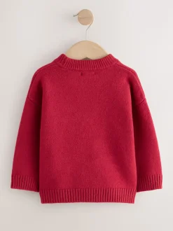 Rouge graphique chien - Pull de Noël familial assorti (3mois à7ans)