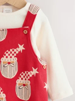 Rouge père Noël - Ensemble salopette de Noël imprimé sur l’ensemble pour bébé (0mois3ans)