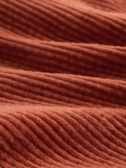 Rouge rouille - Ensemble surchemise et T-shirt en velours côtelé à capuche 2 Pièces (3mois-7ans)