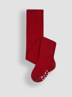 Rouge vif - Collant JoJo Maman Bébé uni en coton riche