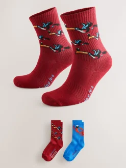 Rouge/Bleu - Lot de 2 chaussettes de sport sous licence Guinness