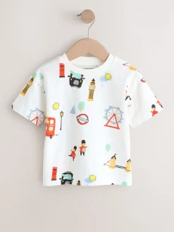 Rouge/bleu Londres - T-shirts imprimés graphiques à manches courtes Lot de 3 (3mois7ans)