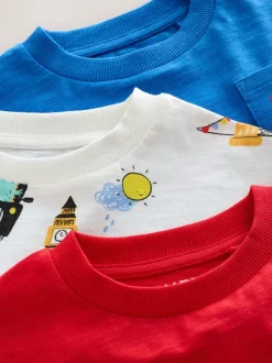 Rouge/bleu Londres - T-shirts imprimés graphiques à manches courtes Lot de 3 (3mois7ans)