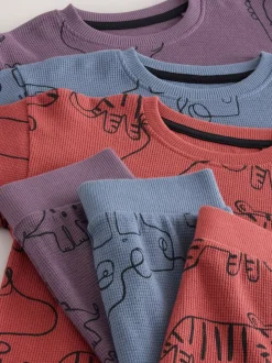 Rouge/bleu/violet - Lot de 3 pyjamas oversize (9mois à10ans)