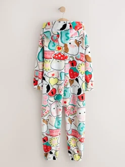 Rouge/Ecru - Combinaison en polaire Squishmallow Tout-en-un (6-14ans)