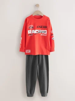 Rouge/Noir - Lot de 2 pyjamas à manches longues (3-16ans)