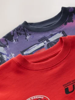 Rouge/Noir - Lot de 2 pyjamas à manches longues (3-16ans)