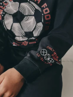 Rouge/noir motif football - Lot de 2 pyjamas à manches longues (3-16ans)