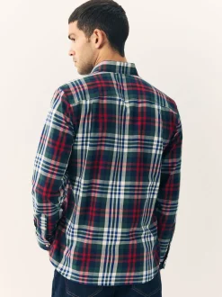 Rouge/vert - Chemise Oxford ajustée Easy Iron Button Down