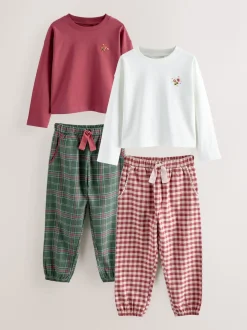 Rouge/vert - Lot de 2 pyjamas tissés à carreaux (3-16ans)