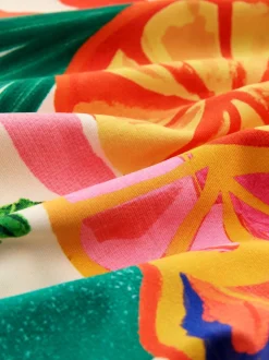 Rouge/Vert Tropical - Maillot de bain Urim Tummy Control à décolleté plongeant