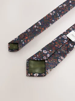 rouille - Cravate à imprimé floral