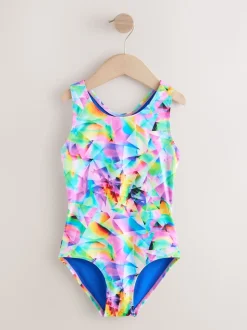 Résumé multicolore - Maillot de bain sport à dos ouvert (3-16ans)