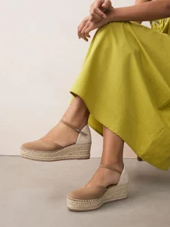 sable - Espadrilles à plateforme fermée et à bout compensé