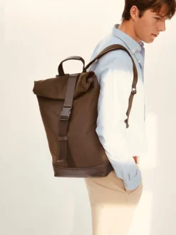 Sac à dos A patchy The Cavendish en toile cirée et cuir