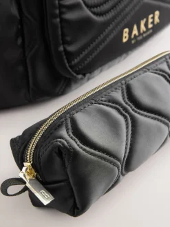 Sac à dos Baker by Ted Baker Filles Back To School noir matelassé avec étui à crayons