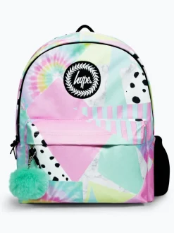 Sac à dos Hype rose emblématique à collage pastel pour fille multicolore