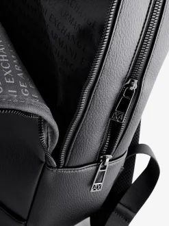 Sac à dos noir avec logo Armani Exchange