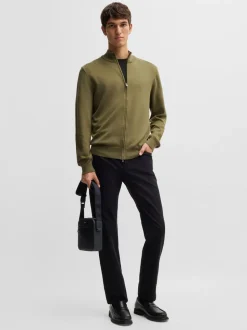 Sac reporter BOSS en cuir grainé en fausse fourrure