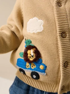 Safari Marron fauve - Character Cardigan (3mths-7yrs)