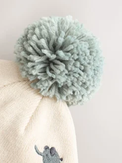 Safari neutre brodé - Pom Bonnet Chapeaux (3mths-10yrs)