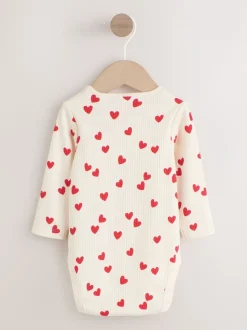 Saint-Valentin à cœur rouge - Body à manches longues bébé