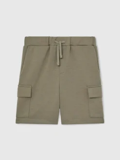 sauge - Short cargo Reiss Oliver Premium en jersey interlock