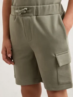 sauge - Short cargo Reiss Oliver Premium en jersey interlock