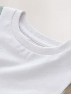 Sauge vert/neutre/blanc - T-shirt color block à manches courtes (3mois-7ans) (3mois-7ans)