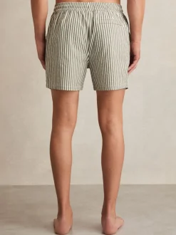 Sauge/blanc - Short de bain Reiss Bay Seersucker Rayure