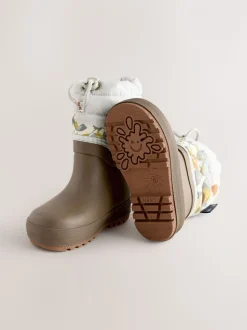 Scène d’ours Marron Neutre - Bottes de pluie à poignets matelassés