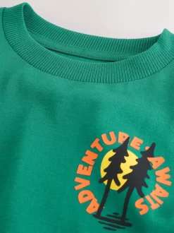 Scène verte - T-shirt imprimé dos à manches longues (3mois-8ans)