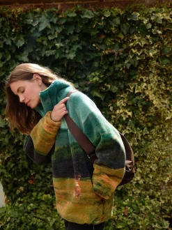 Scène Woodland verte - Haut en polaire imprimée en peau de mouton