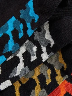 Semelle intérieure noir motif camouflage - Paquet de chaussettes en coton riche 7