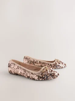 Sequin d'or rose - Ballerines à bout rond