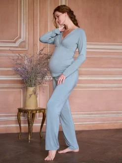 Seraphine Grossesse et Allaitement Pyjamas en jersey de bambou Très doux Ensemble 2 Pieces