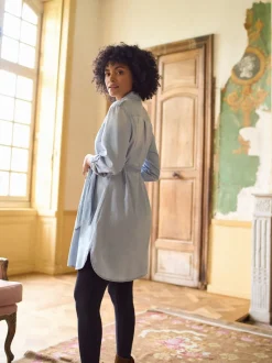 Seraphine Robe chemise en chambray de Denim de Grossesse et d’Allaitement