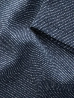 Sergé bleu marine - Polo Heritage brossé à motif