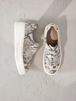 serpent - Baskets Signature en cuir à plateforme compensée épaisse