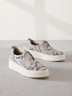 serpent - Baskets Signature en cuir à plateforme compensée épaisse